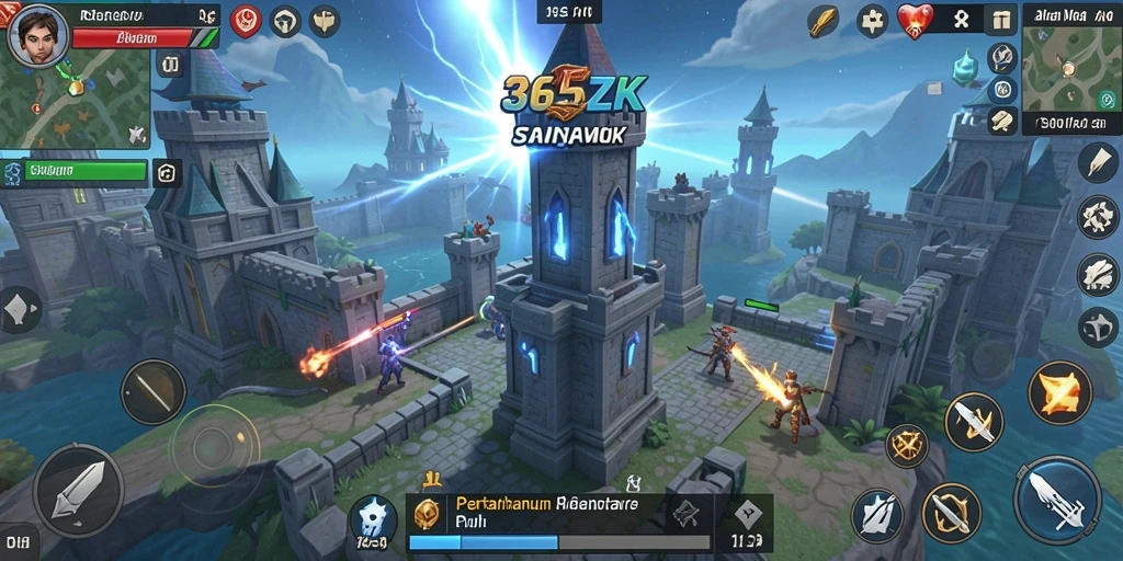 Tangkapan layar gameplay 365ZK menampilkan aksi seru dalam Tower Defense.
