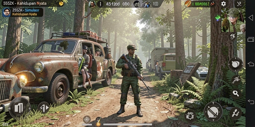 Screenshot gameplay menunjukkan interaksi dalam game Simulation.