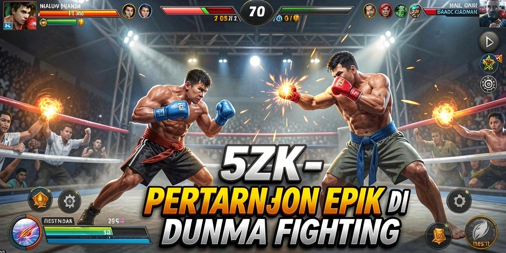 Tangkapan layar gameplay 5ZK menampilkan pertarungan yang intens dan karakter yang beragam.