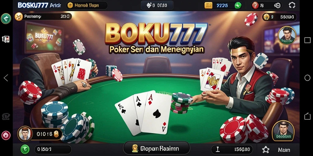 Tampilan gameplay menarik dari permainan Poker di BOSKU777.