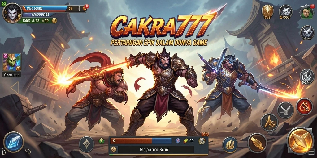 Tangkapan layar gameplay CAKRA777 menampilkan aksi pertarungan yang intens.