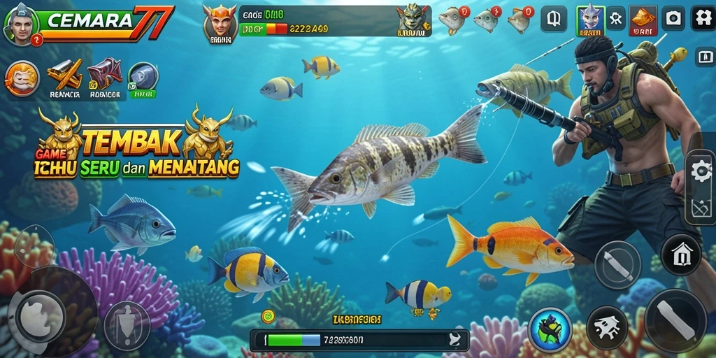 Gameplay seru Tembak Ikan di CEMARA77 dengan grafis menawan.