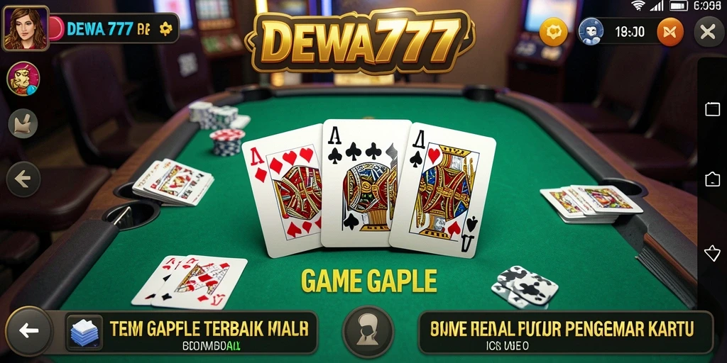 Tampilan gameplay seru dalam permainan Gaple DEWA777.
