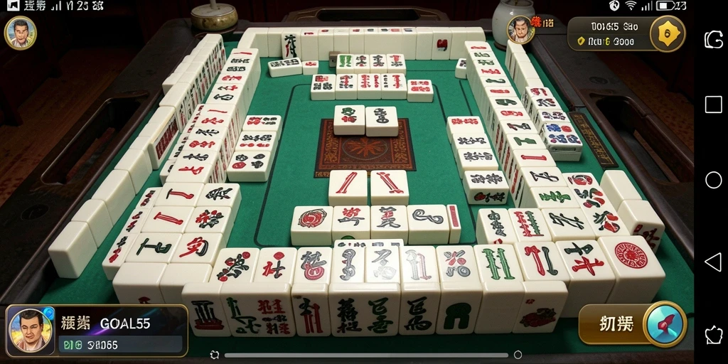 Tangkapan layar utama GOAL55 menunjukkan gameplay Mahjong yang menarik dan menantang.