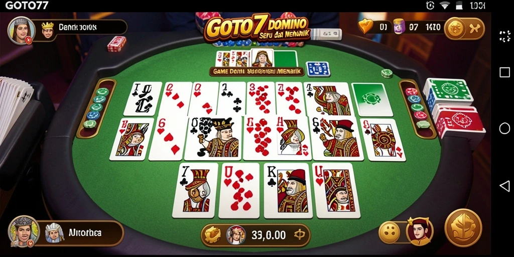 Screenshot utama GOTO77 menunjukkan gameplay seru Domino yang menarik.