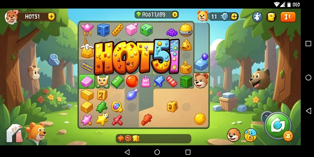 Gameplay seru HOT51 dengan berbagai puzzle menantang.