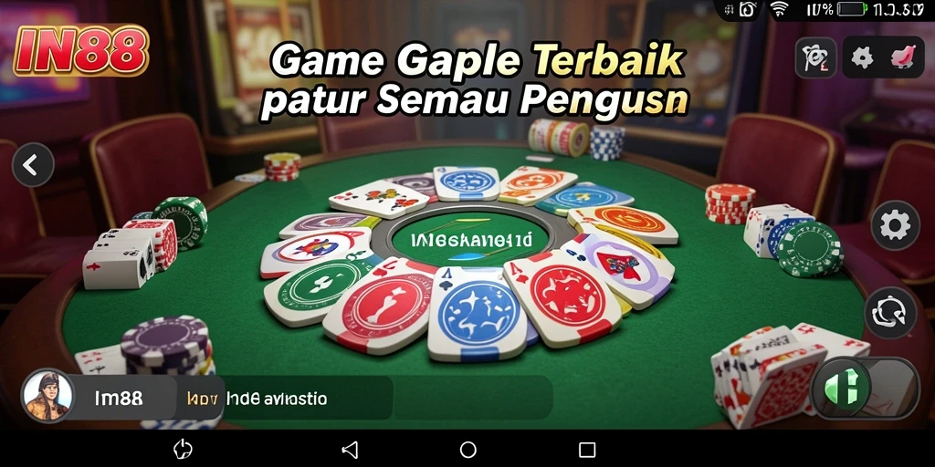 Tampilan antarmuka gameplay Gaple yang menarik di IN88.
