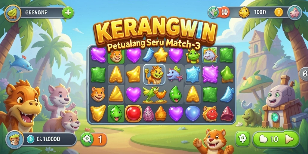Tampilan gameplay KERANGWIN yang menawan dan penuh warna.