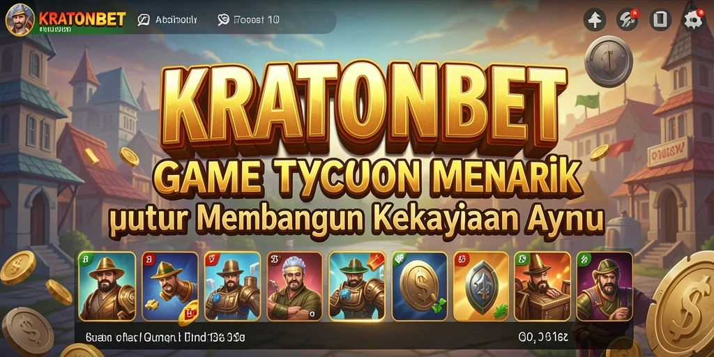 Screenshot gameplay KRATONBET menampilkan aksi membangun kerajaan bisnis.