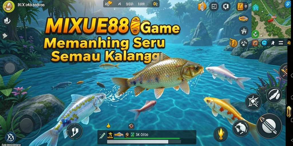 Screenshot utama menunjukkan momen seru saat menangkap ikan besar.