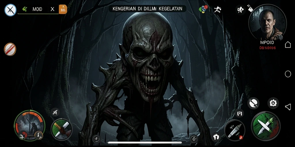 Tampilan menyeramkan dalam gameplay MPOID yang mencekam.