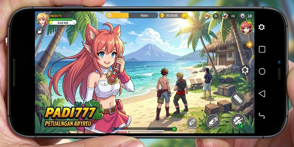 Screenshot PADI777 menampilkan gameplay seru dengan karakter anime yang dinamis.