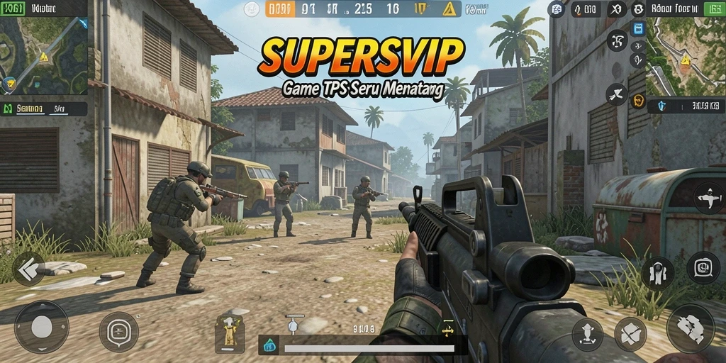 Tampilan gameplay menarik dari <strong>SUPERSVIP</strong> dalam aksi TPS.