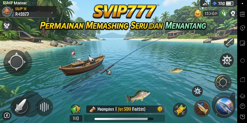 Screenshot utama SVIP777 menunjukkan grafik memukau saat memancing.
