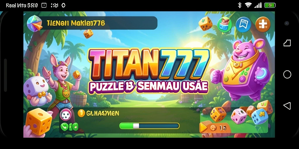Tampilan gameplay <strong>TITAN777</strong> yang penuh warna dan menantang.