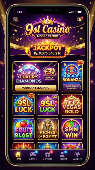 Screenshot aplikasi 9sl dengan antarmuka pengguna yang menarik.